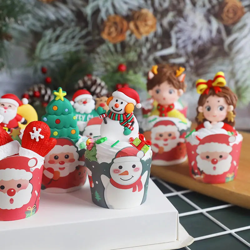 Caissettes de cucake de Noël amusants