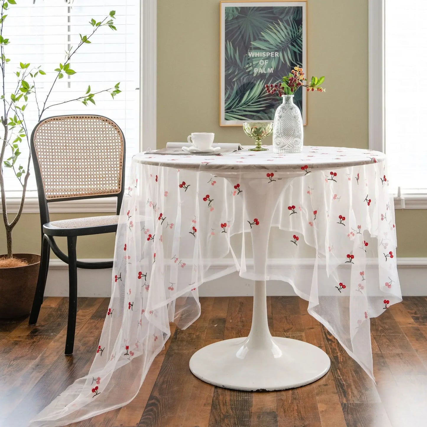 Élégante nappe de Noël cerise