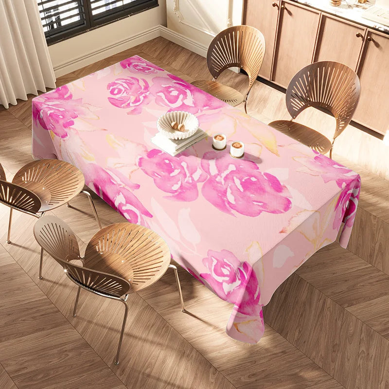 elegante nappe florale rose motif délicat