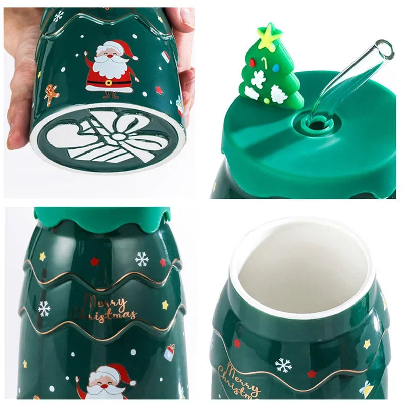Mugs de Noël céramique avec paille