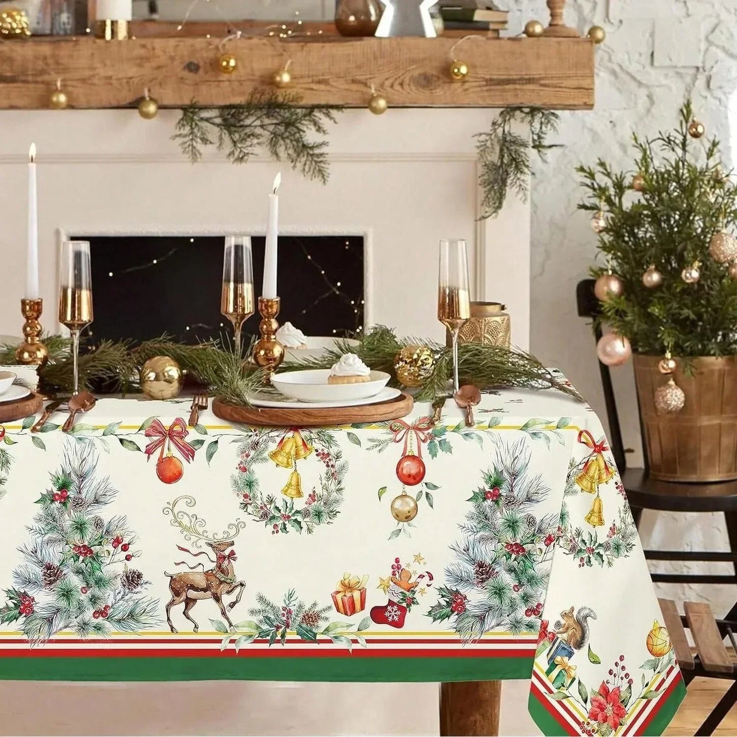Nappe de Noël festive
