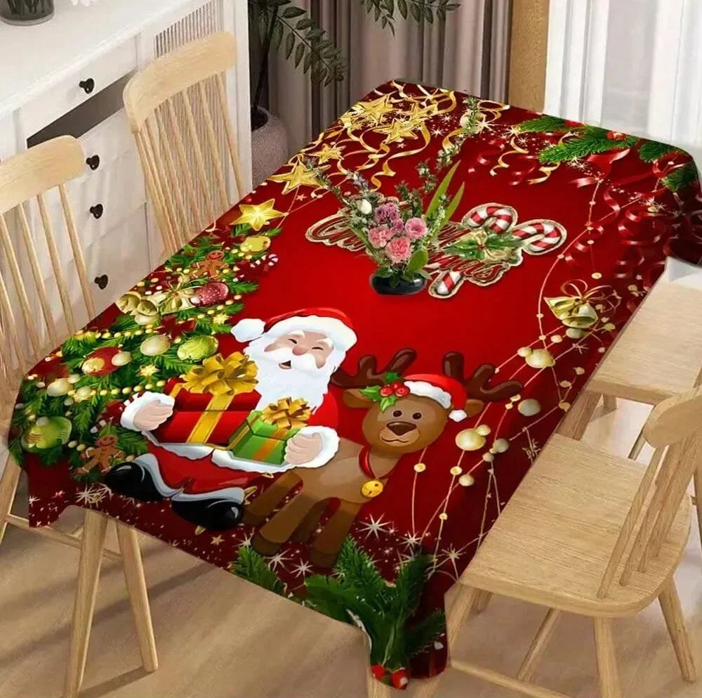 Nappe de Noël père Noel rouge