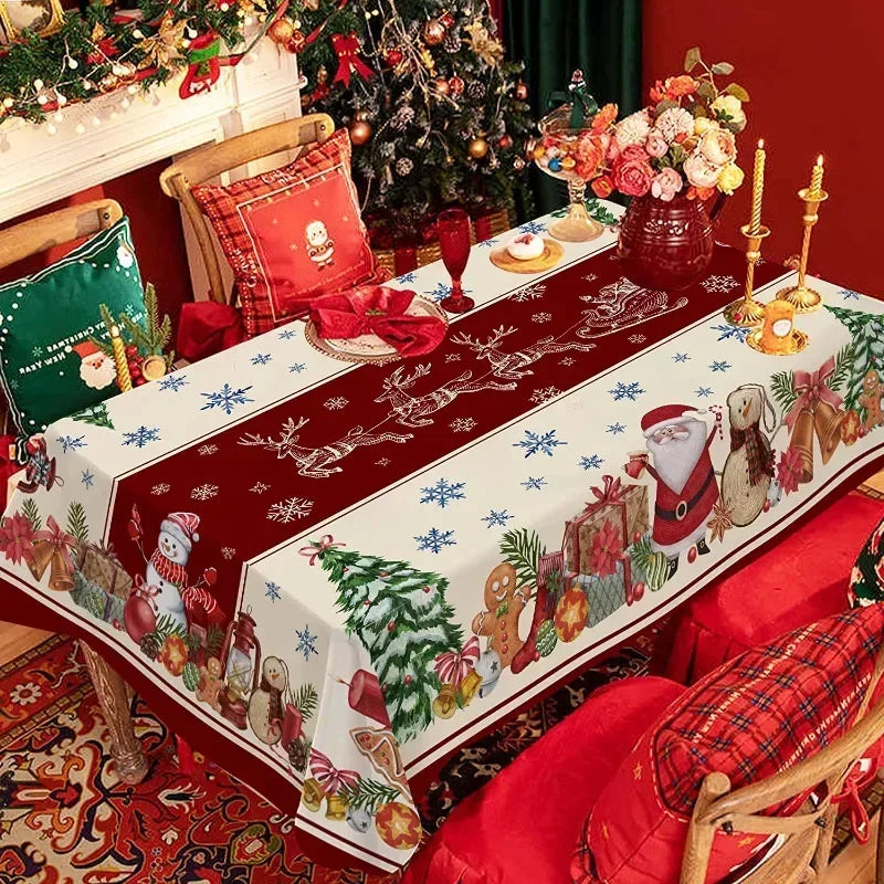 Nappe de Noel rennes cadeaux