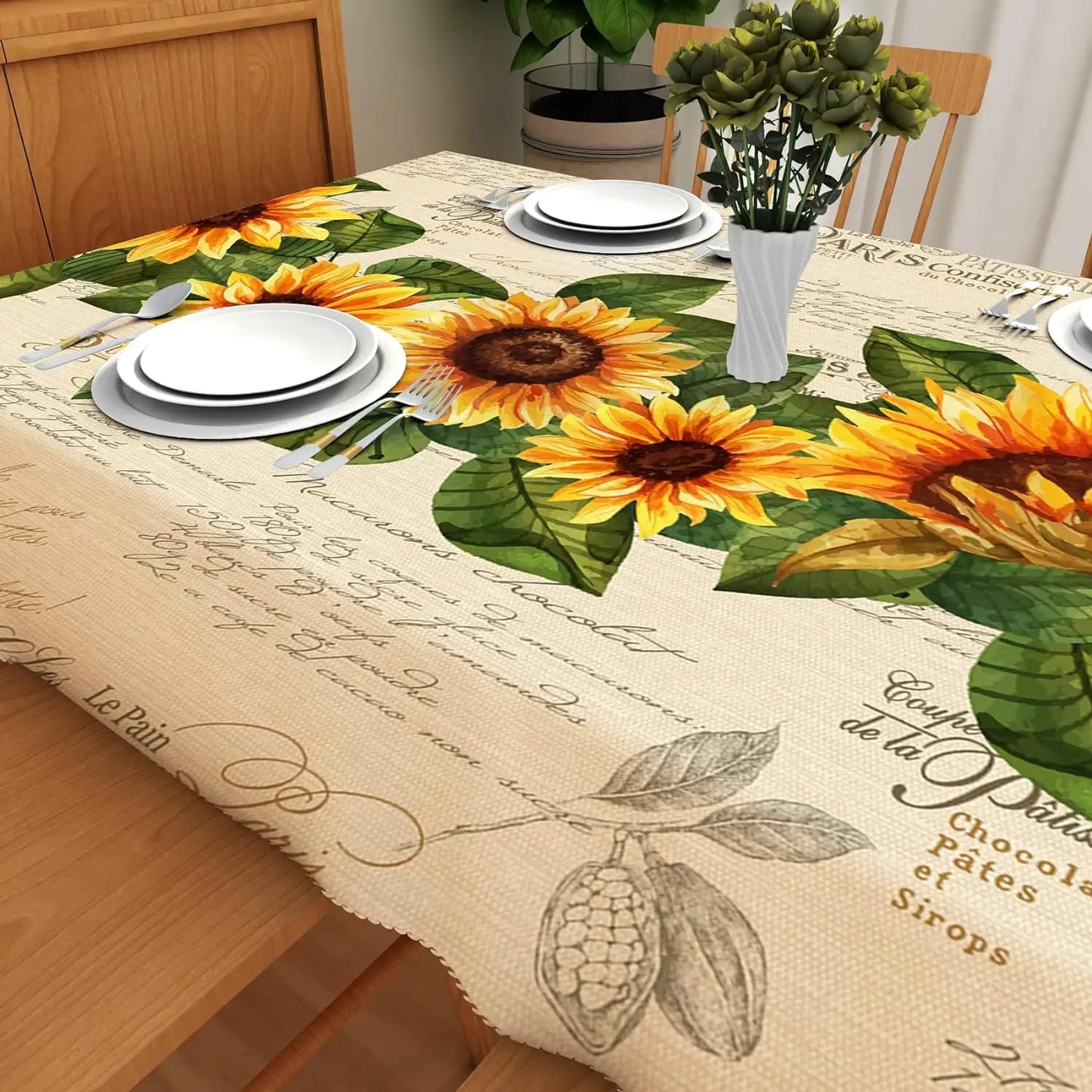 Nappe rectangulaire tournesol ensoleillée