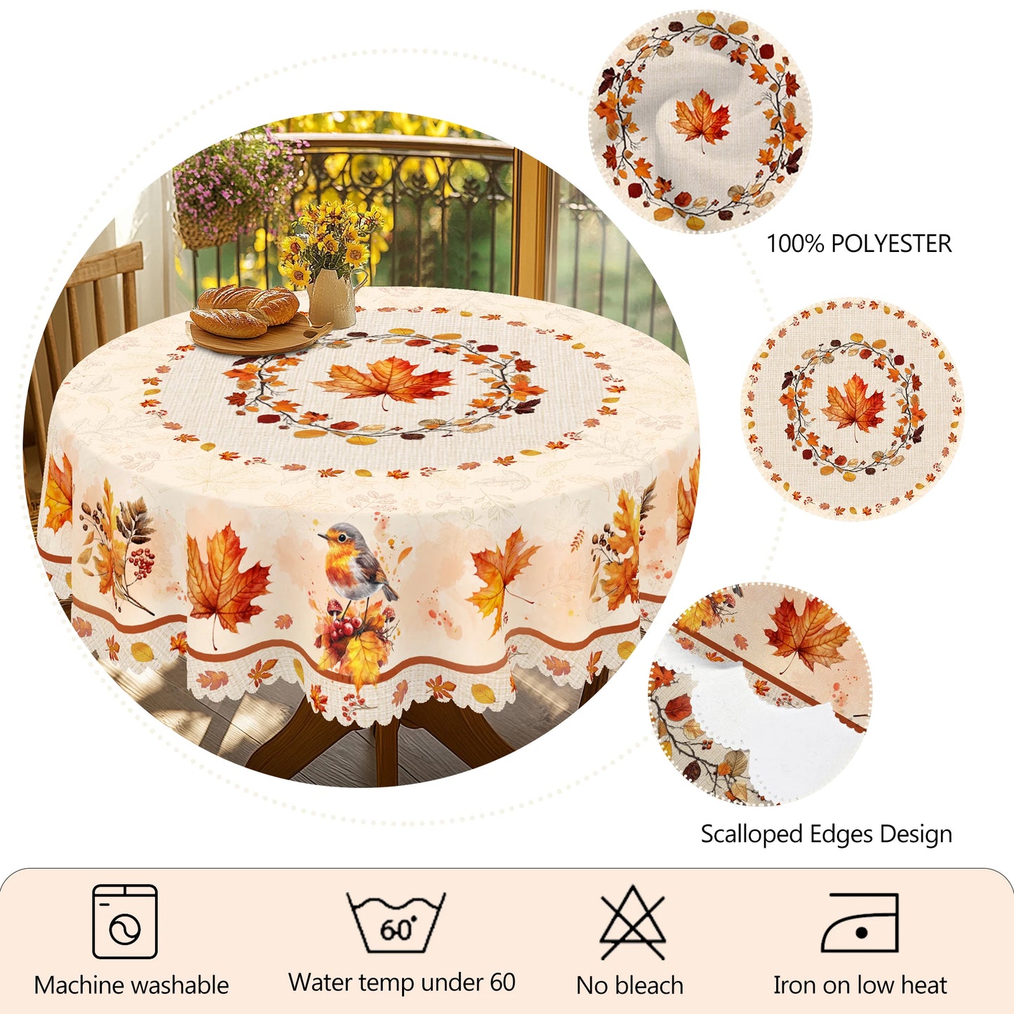 Nappe ronde automnale élégante
