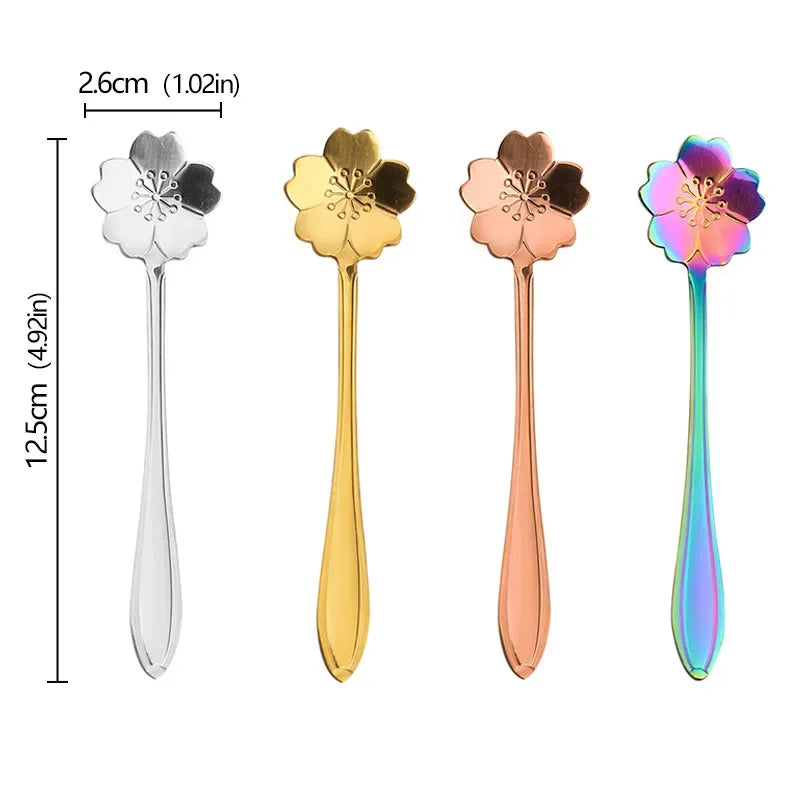 4 cuillère à café forme de fleur