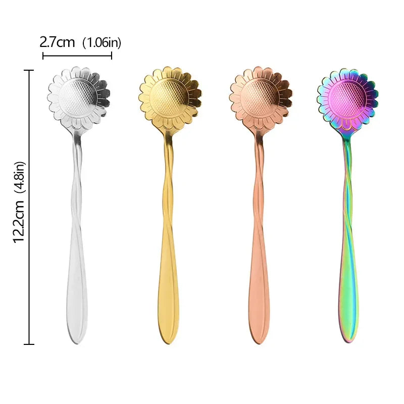 4 cuillère à café forme de fleur