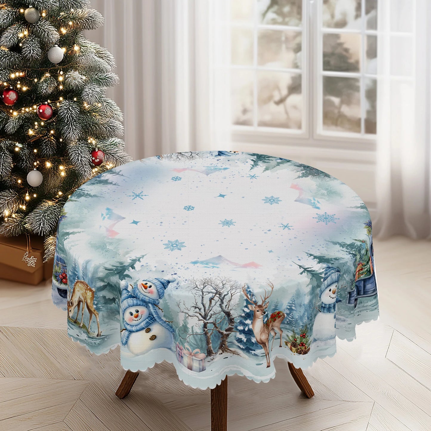 Nappe de Noël bleue
