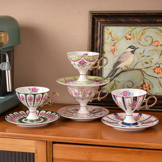 Service à thé noir en porcelaine