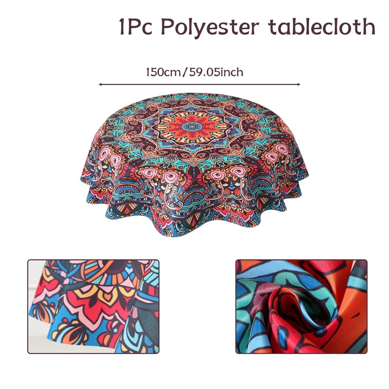 Nappe ronde florale bohême