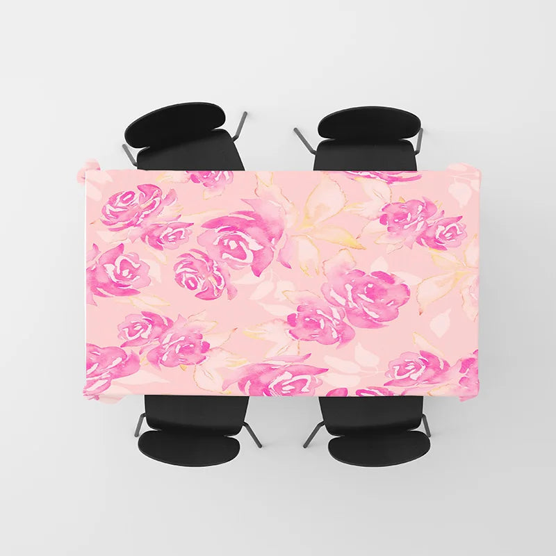 Élégante nappe floral rose
