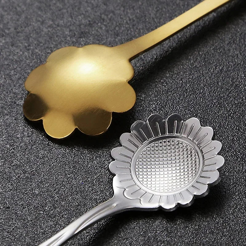 4 cuillère à café forme de fleur