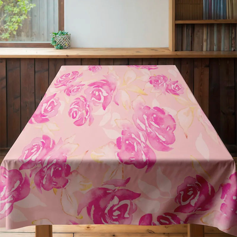 Élégante nappe floral rose