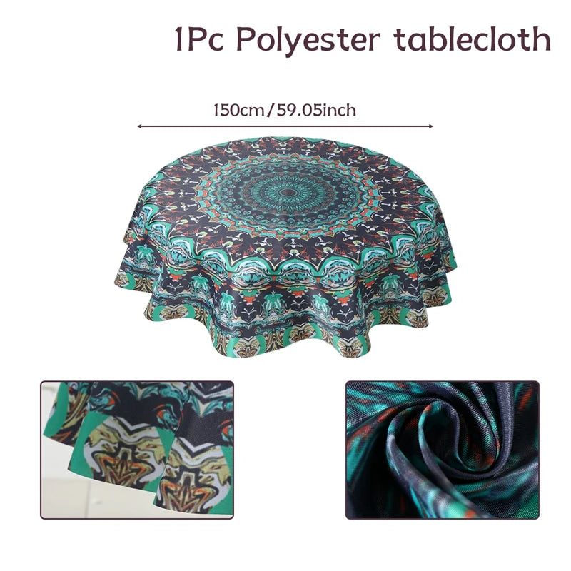 Nappe ronde florale bohême