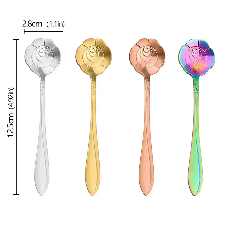4 cuillère à café forme de fleur