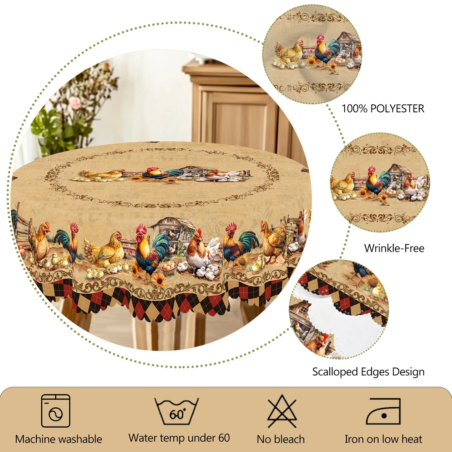Nappe Rétro Coq