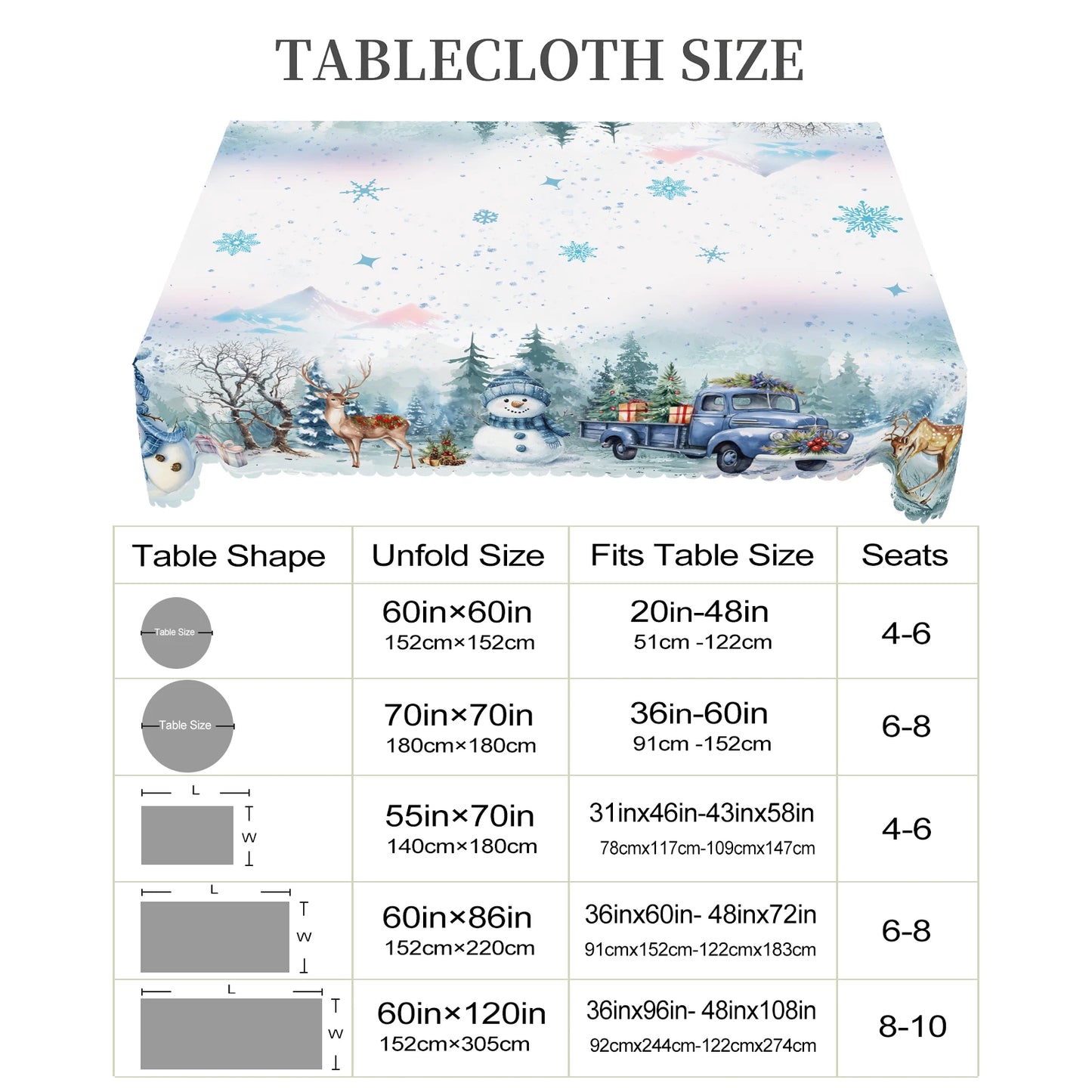 Nappe de Noël bleue