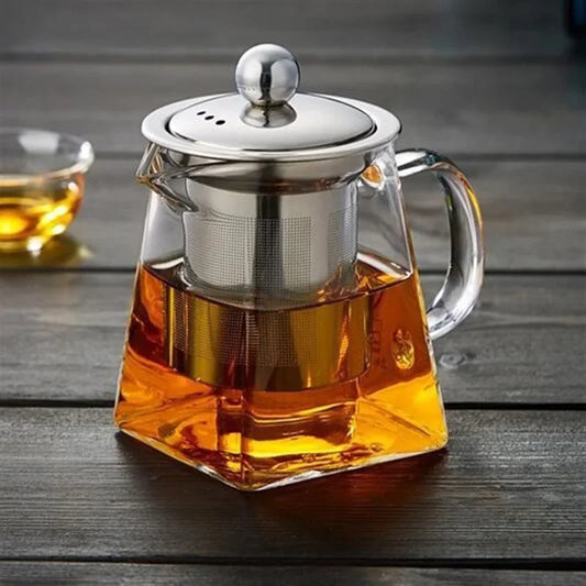Théière en verre carrée