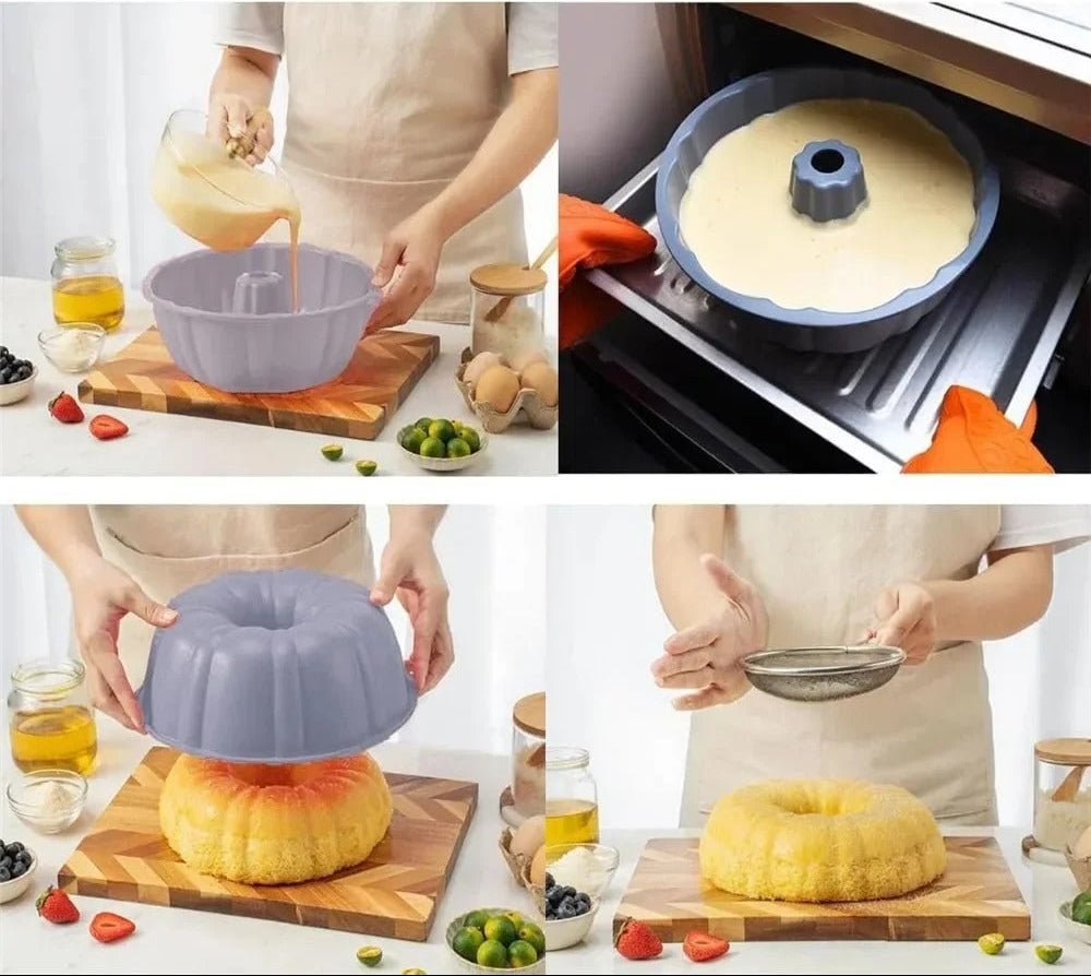 Moule à gâteau cheminée ondulé | Silicone Premium