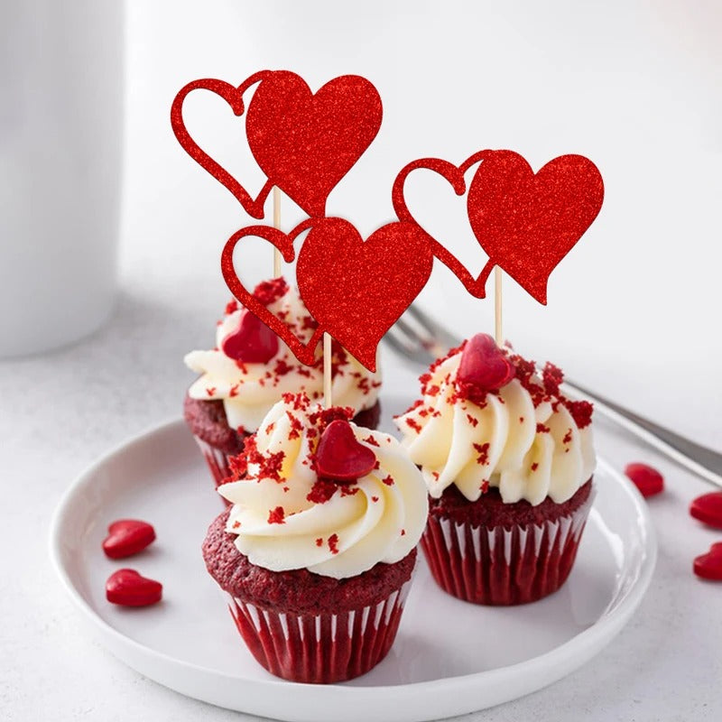 Décoration gateau coeur | Paillettes Romantiques