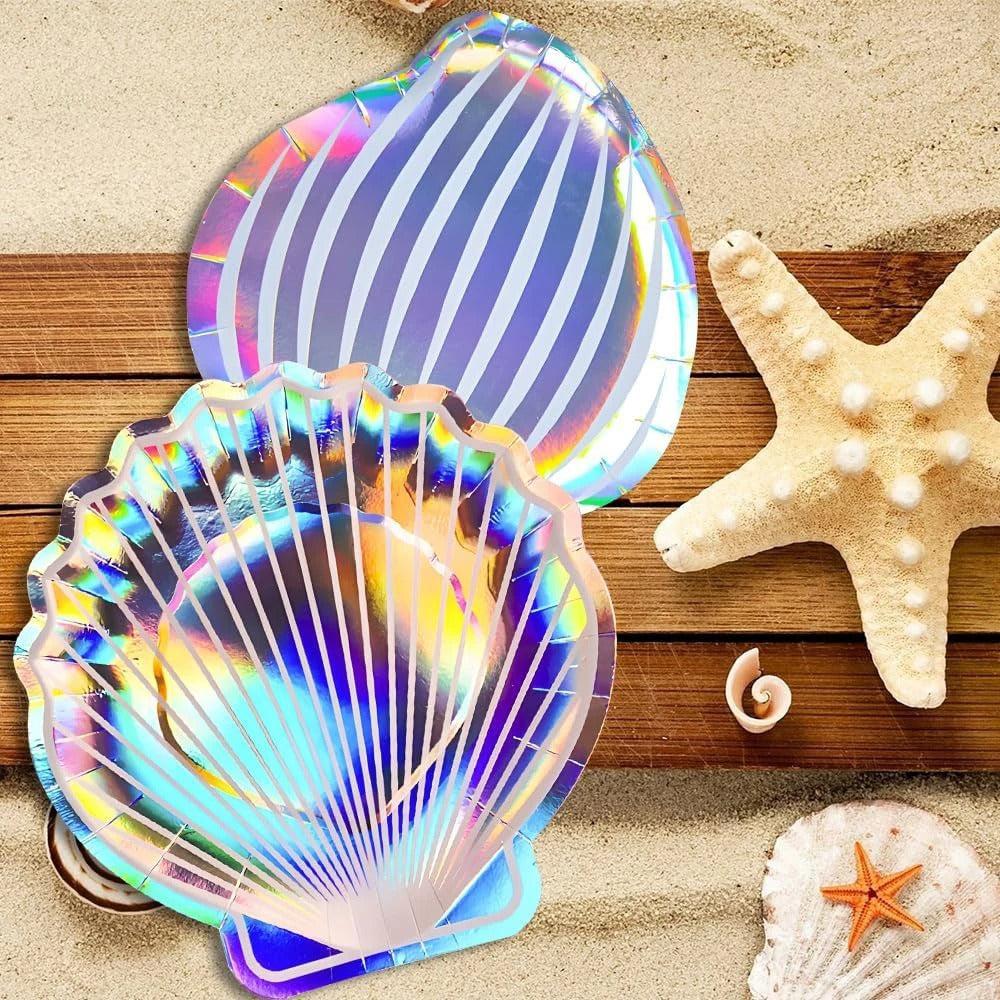 kit vaisselle coquillages | Holographique Jetable
