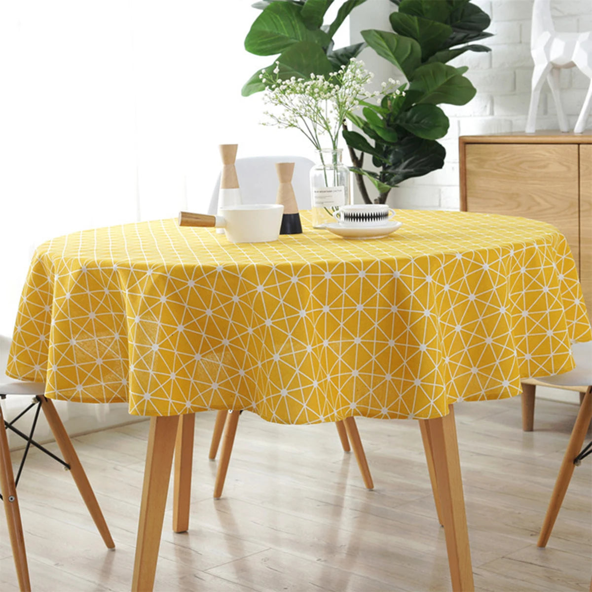 nappe ronde en lin soleil