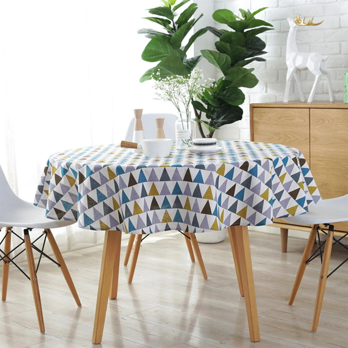 nappe ronde en lin colorée