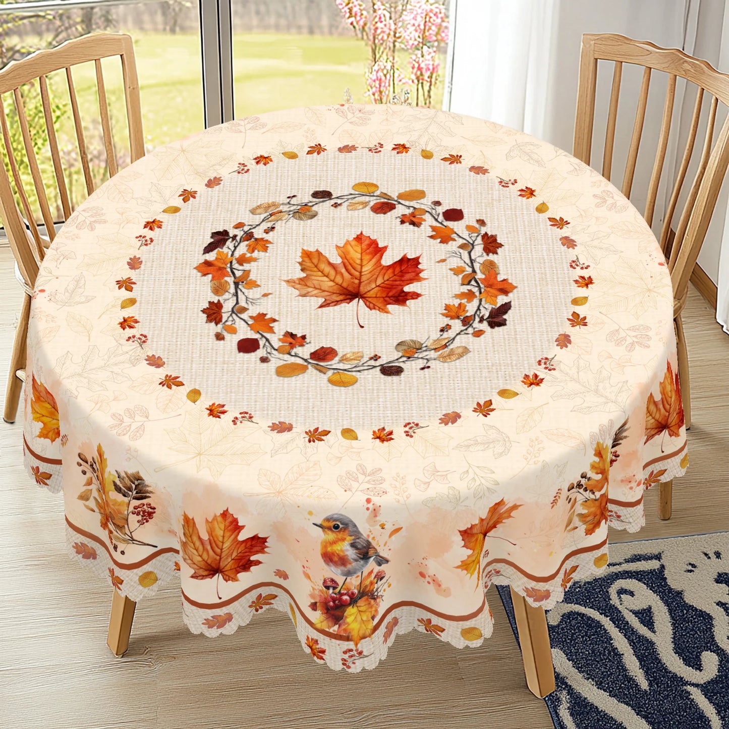 Nappe ronde automnale polyvalente