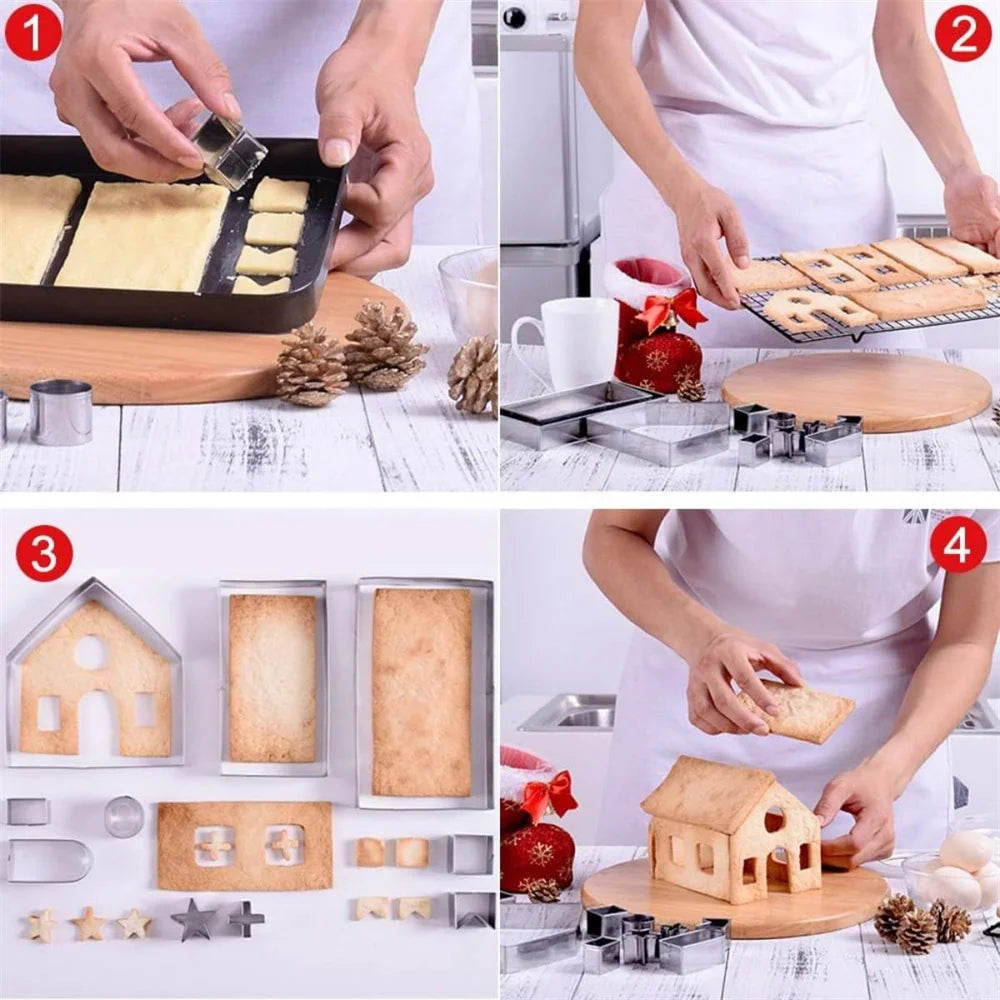 10 pièces maison en pain d'épice en famille