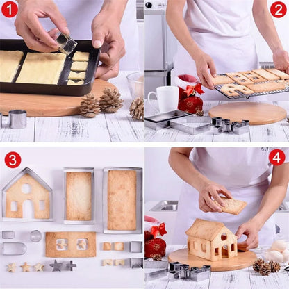 10 pièces maison en pain d'épice en famille