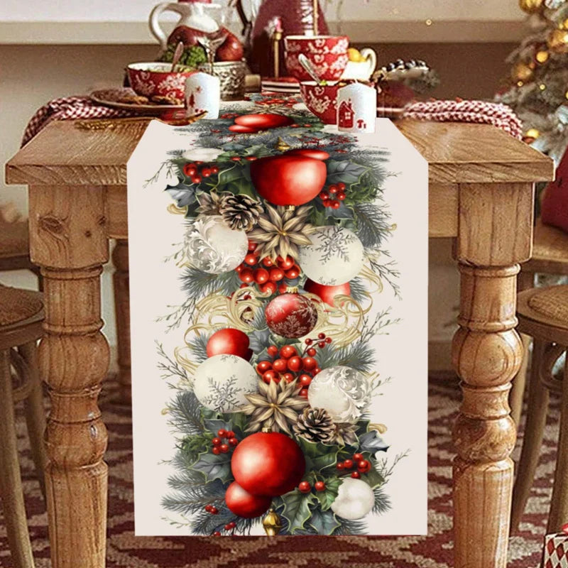 Chemin de Table décoration de Noël boules