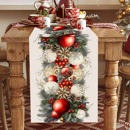 Chemin de Table décoration de Noël boules