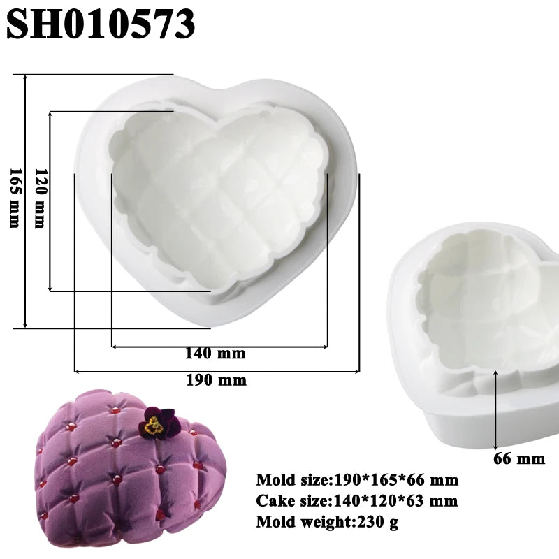 Gâteaux Romantiques coeur coussiné