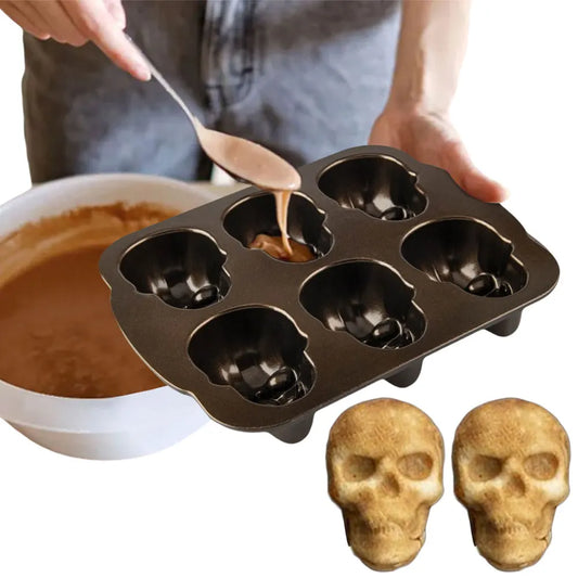 Moule 6 crânes d'Halloween carbone