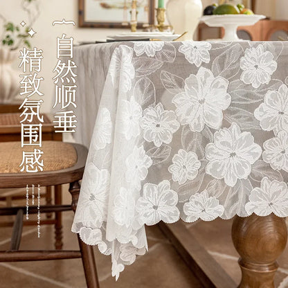 nappe en dentelle camélia fleurs