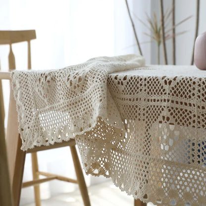 nappe en dentelle crochetée vintage