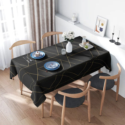 Nappe rectangulaire noir et or moderne