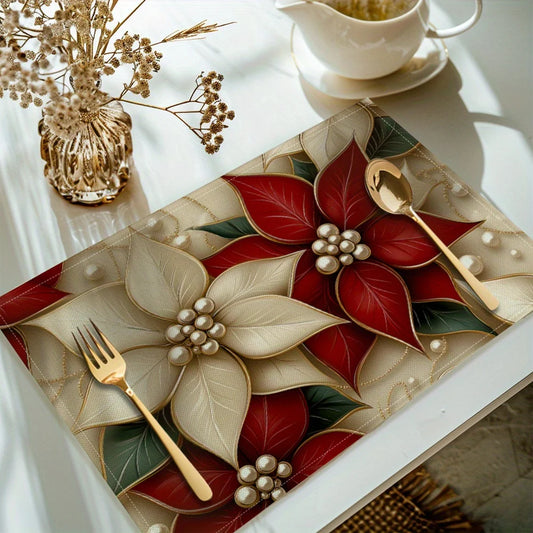 Napperons de Noël poinsettias