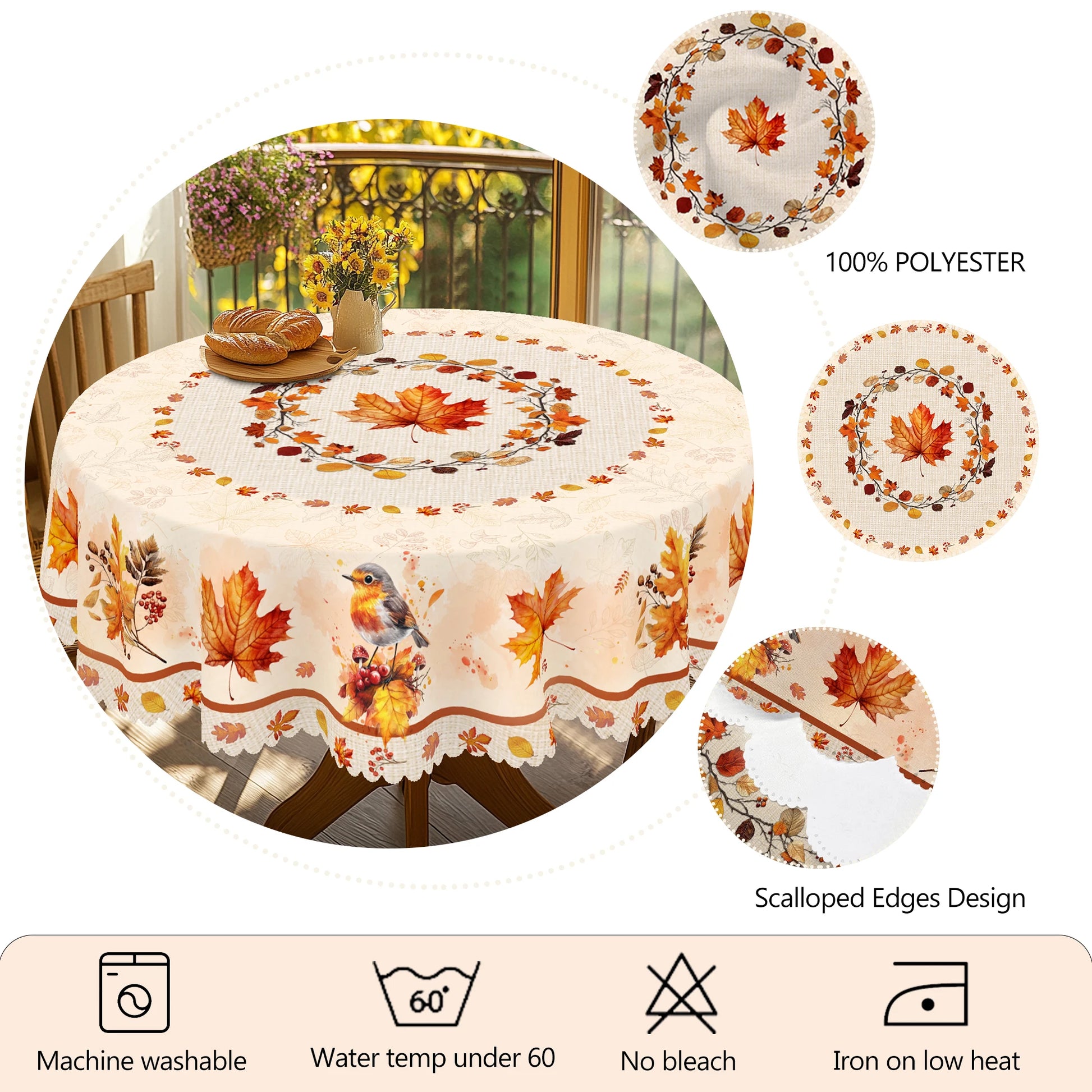 Nappe ronde automnale élégante