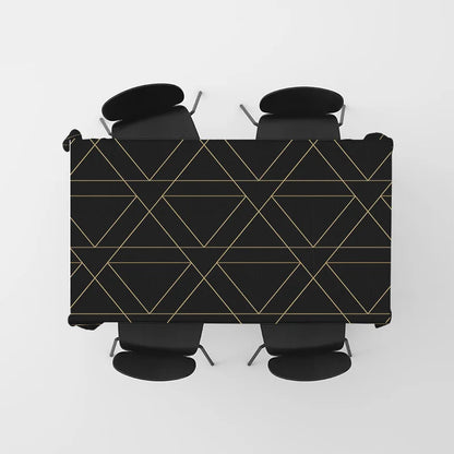 Nappe rectangulaire noire et or
