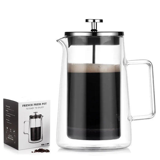 Cafetière à piston française en verre