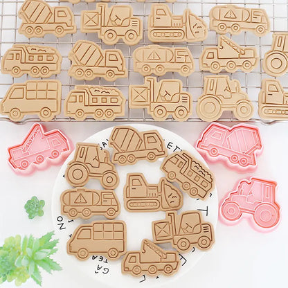 8 timbres à biscuits camion d'ingénierie