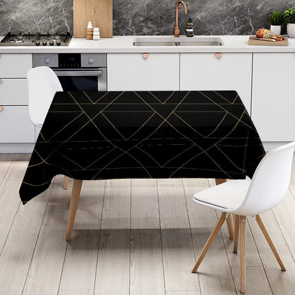 Nappe rectangulaire noire et or