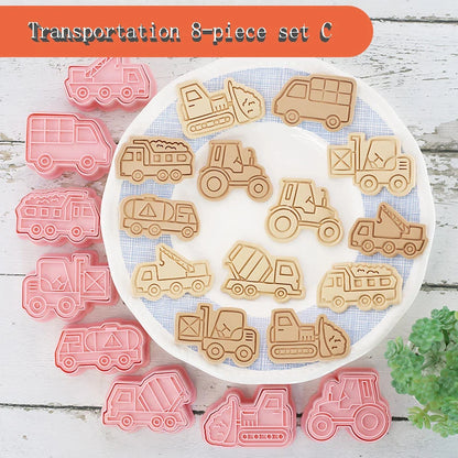 8 timbres à biscuits camion d'ingénierie