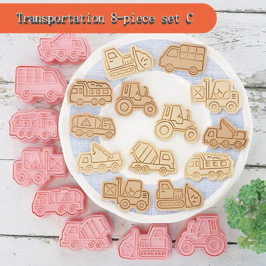 8 timbres à biscuits camion d'ingénierie