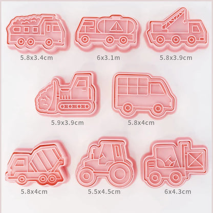 8 timbres à biscuits camion d'ingénierie