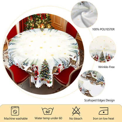 Nappe de Noël ronde ou rectangulaire