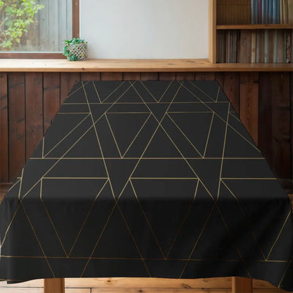 Nappe rectangulaire noire et or