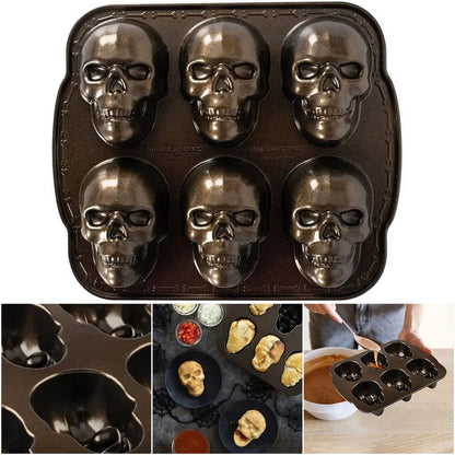 Moules 6 crânes d' Halloween