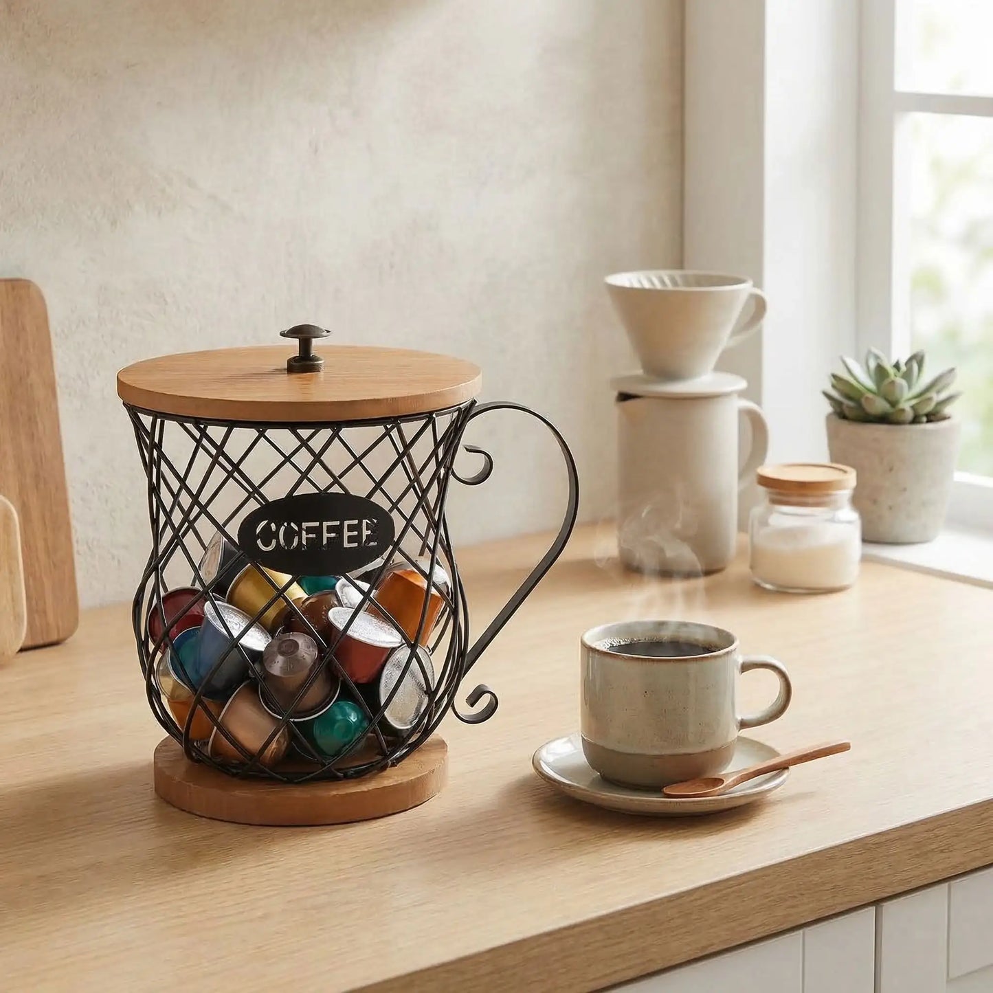 Boite a cafe de style | Élégance Bois et Fer